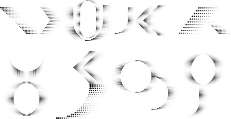 Linear halftone dots .Design elements for posters, social media, promotion,  flyer, covers .Dotted elements .vector illustration