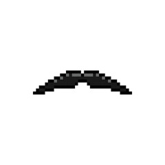 Fototapeta premium Moustache pixel art graphic clipart vector