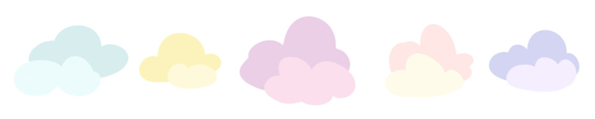 Obraz premium freehand drawing in flat style clouds in pastel colors set pattern sky