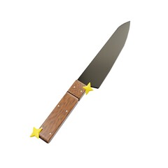 3d rendering kitchen knife illustration object