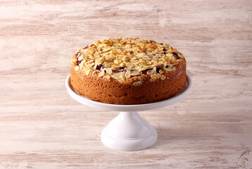 Cherry and almond coffee cake
