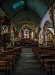 Fototapeta na wymiar Intérieur de l'église de Guimiliau, Finistère, France