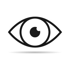 Human anatomy flat eye icon, sight health organ vector illustration, face part sign