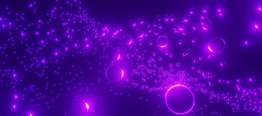 Abstract background purple circles pattern in design 3d render
