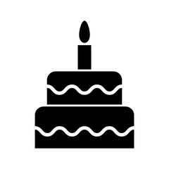 Sweet cake icon, bakery dessert food symbol, happy birthday day graphic vector illustration
