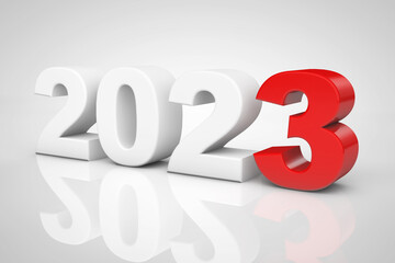 New Year 2023 3d Sign. 3d Rendering