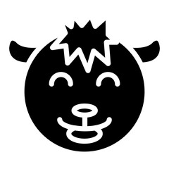 donkey face cartoon icon