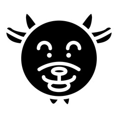 goat face cartoon icon