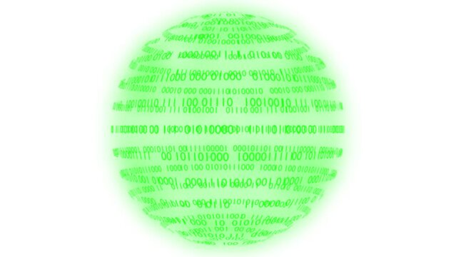 Filmato. Illustrazione 3D. Sfondo mondo digitale. Sequenza di zero e uno concetto di connessione globale tra persone, social network, e dispositivi informatici.