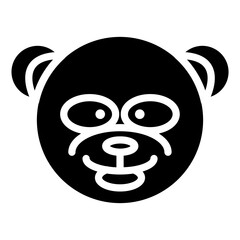 panda face cartoon icon