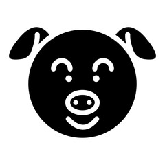 pig face cartoon icon