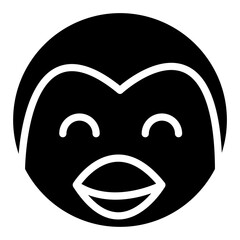 penguin face cartoon icon