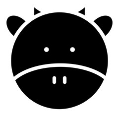 cow face cartoon icon