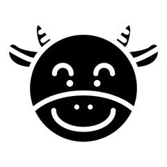 cow  face cartoon icon