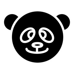panda face cartoon icon