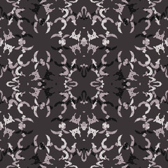 Fototapeta na wymiar Seamless fractal pattern in vector format for printed fabrics or any other purposes. Every object is grouped base on color so the pattern is editable, tileable and easy to use.