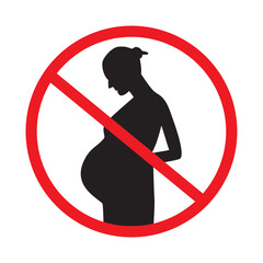 Pregnant woman forbidden sign vector. No pregnant icon symbol vector illustration