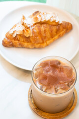 Almond croissant fresh bake serving