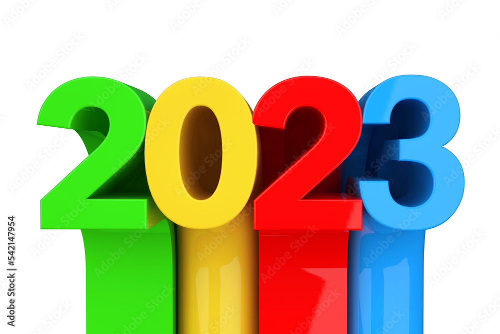 Poster Abstract New 2023 Year Sign. 3d Rendering