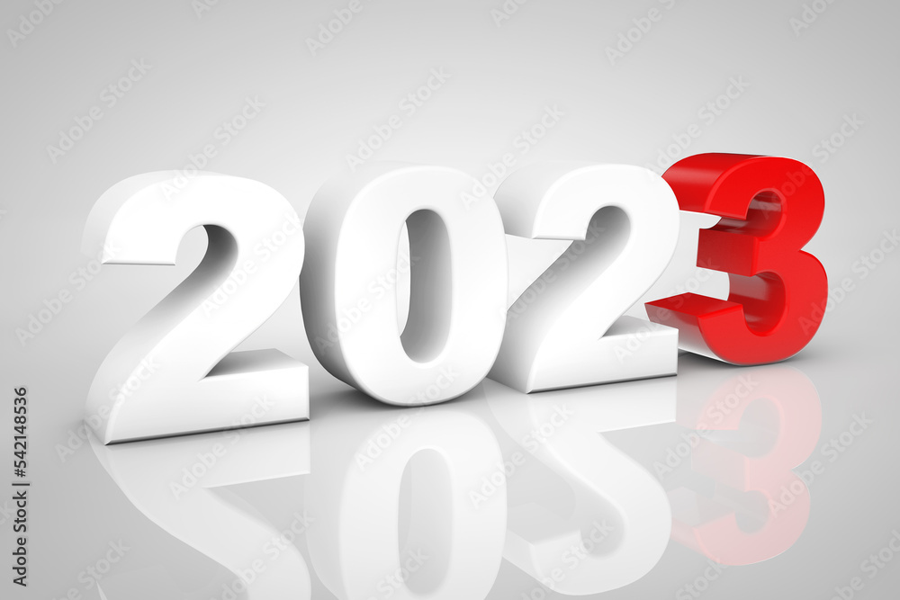 Poster New Year 2023 3d Sign. 3d Rendering