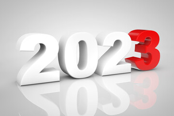 New Year 2023 3d Sign. 3d Rendering