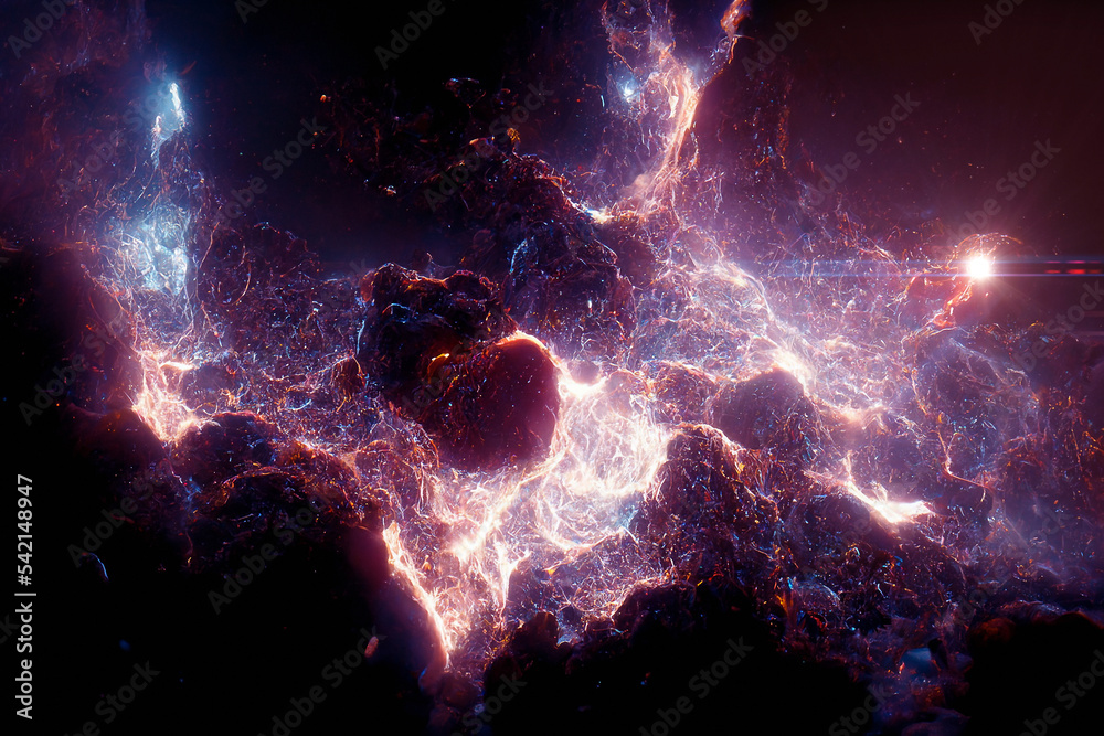 Poster Incredibly Beautiful Galaxy or Nebula Starry Sky in Outer Space Background. 3d Rendering