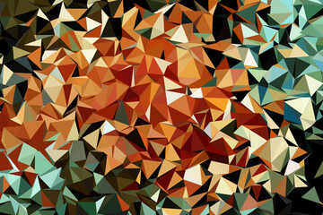 Abstract Low Poly Gradient Color Triangles Background Texture. 3d Rendering