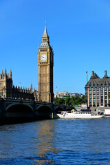 Uhrturm Elizabeth Tower oder Big Ben, Palace of Westminster, Unesco Weltkulturerbe, London, Region...