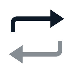 Simple dark arrow restart icon or repeat button. Fixation arrow vector icon.