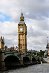 Fototapeta na wymiar Uhrturm Elizabeth Tower oder Big Ben, Palace of Westminster, Unesco Weltkulturerbe, London, Region London, England, Großbritannien, Europa
