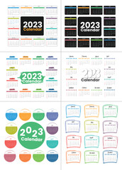 Desk Calendar 2023  print ready desktop planner week start Sunday Template Collection