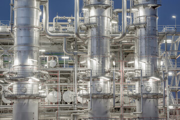 Detail of an industrial plant at night