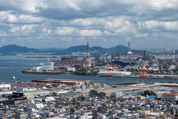 北九州市高塔山公園から見た工業地帯