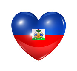 Love Haiti, heart flag icon