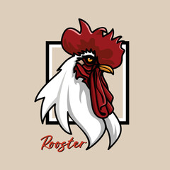 premium rooster and hen illustration for logo designs concept