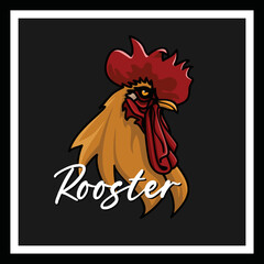 premium rooster and hen illustration for logo designs concept