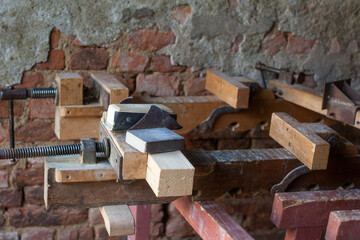 Woodworking workbench.