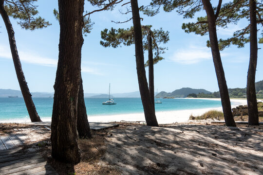 Playa de Rodas, en las islas C&iacute;es (Galicia, Espa&ntilde;a)