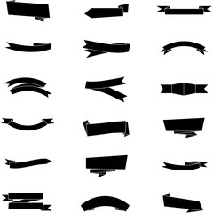 Ribbons concept element 1 black and white collection set