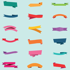 Ribbons concept element 1 color collection set