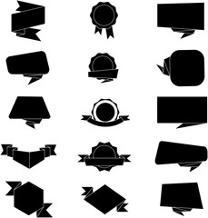 Ribbons concept element 2 black and white collection set