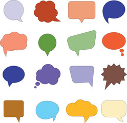 speech bubbles multi color flat vector collection