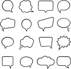 speech bubbles outline flat vector collection