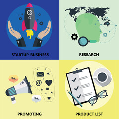 Startup bussiness, research, promoting, product list