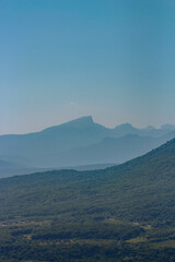 Foggy mountain landscape