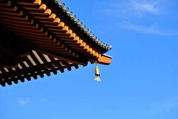 Fototapeta na wymiar 奈良、薬師寺，寺院、日本古来の建築物、伝統的な建築物、木造、ビデオ映像
