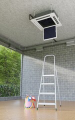 cassette air conditioner service 3d 