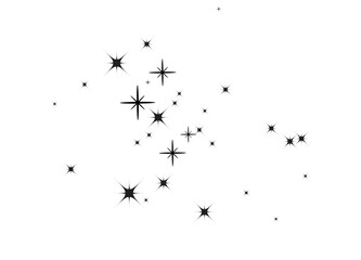 Fireworks star random source stream.  Falling Star. Stars on a white background.