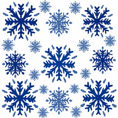 Naklejka na ściany i meble set of snowflakes on white