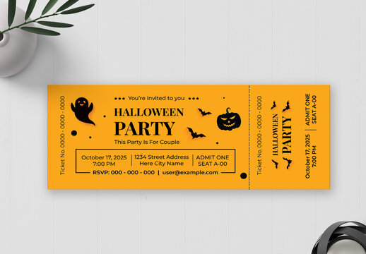 Halloween Event Ticket Design Layout